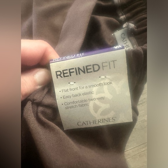 Catherines Refined Fit Wide Leg Brown Pants Size 0X (14-16W) - Picture 3 of 6